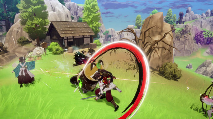Thảm họa Thiên Giáng tàn phá vùng đất Azuma trong Rune Factory Guardians of Azuma Key Steam bản quyền